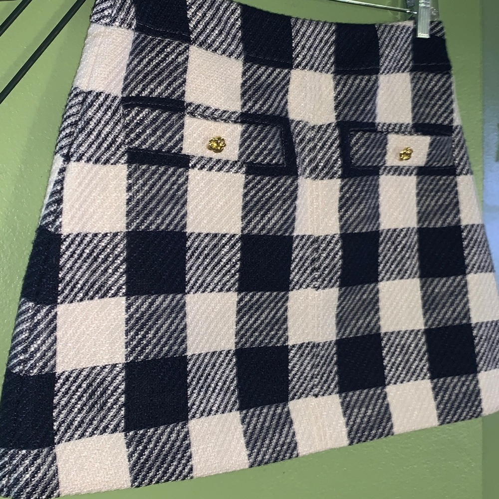 Stylish navy blue  and White Checkered  mini skirt